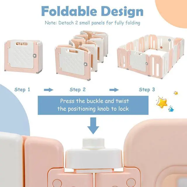 Alt view image 5 of 6 - SlickBlue 16 Panels Baby Playpen with Drawing Board
