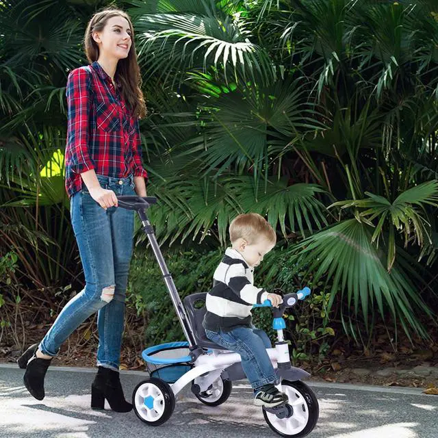 Alt view image 2 of 6 - SlickBlue 4-in-1 Detachable Baby Stroller Tricycle with Round Canopy