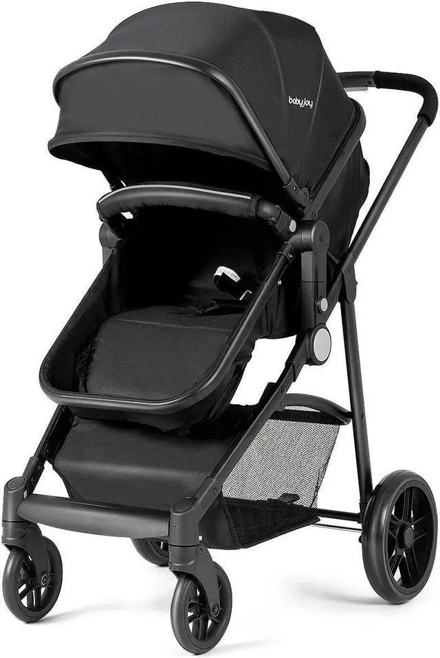 Main image of SlickBlue 2-in-1 Foldable Pushchair Newborn Infant Baby Stroller-Black