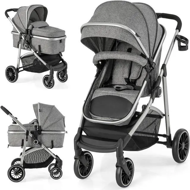 Main image of SlickBlue 2-in-1 Convertible Baby Stroller with Reversible Seat-Gray