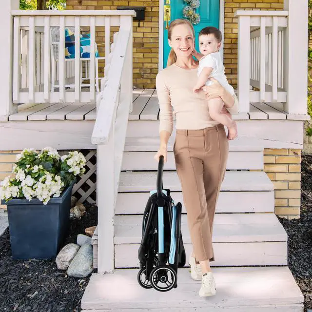 Alt view image 2 of 6 - SlickBlue One-Hand Folding Portable Lightweight Baby Stroller with Aluminum Frame