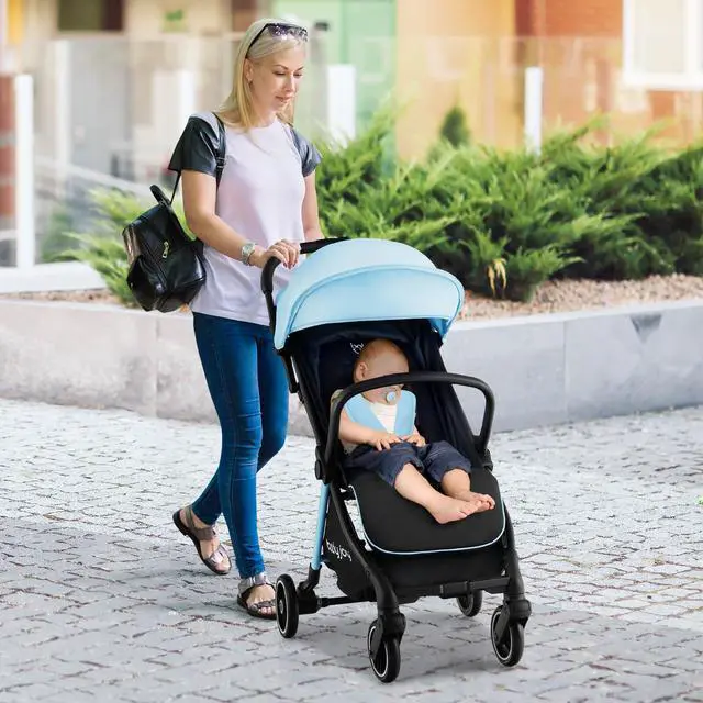 Alt view image 3 of 6 - SlickBlue One-Hand Folding Portable Lightweight Baby Stroller with Aluminum Frame