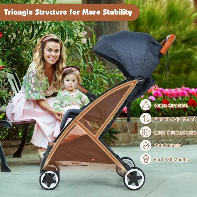 Alt view image 3 of 6 - SlickBlue Lightweight Aluminium Frame Baby Stroller with Net