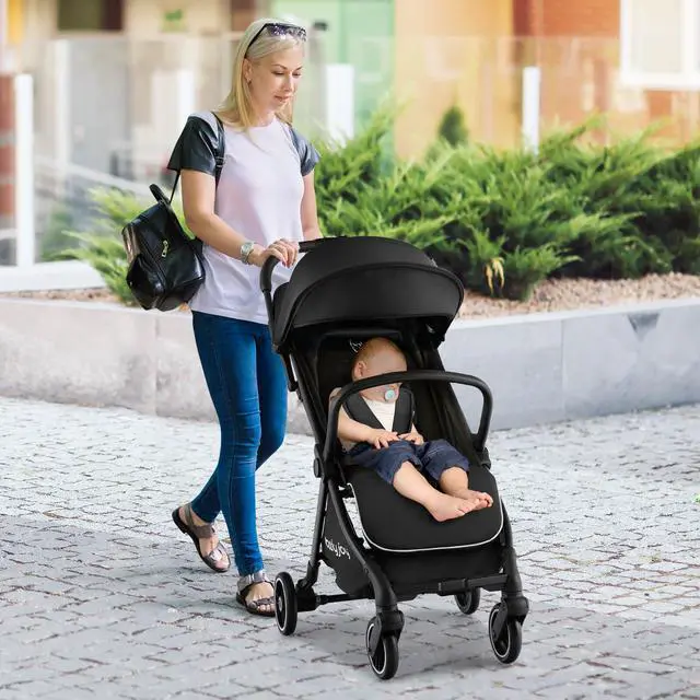 Alt view image 3 of 6 - SlickBlue One-Hand Folding Portable Lightweight Baby Stroller with Aluminum Frame
