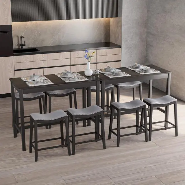 Alt view image 7 of 7 - SlickBlue 5-Piece Dining Set with 4 Upholstered Stools