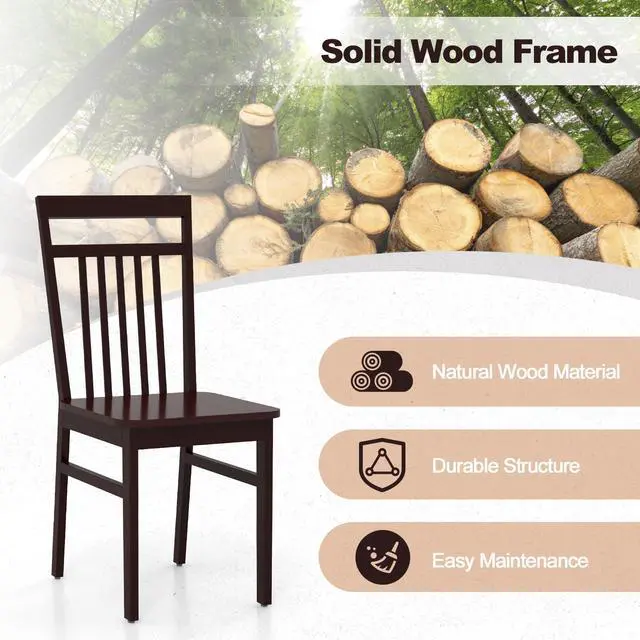 Alt view image 6 of 7 - SlickBlue Set of 2 Farmhouse Dining Chair with Slanted High Backrest
