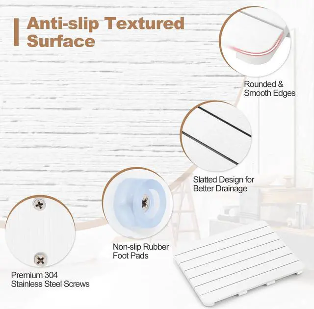 Alt view image 5 of 6 - SlickBlue Waterproof HIPS Bath Spa Shower Mat with Non Slip Foot Pads