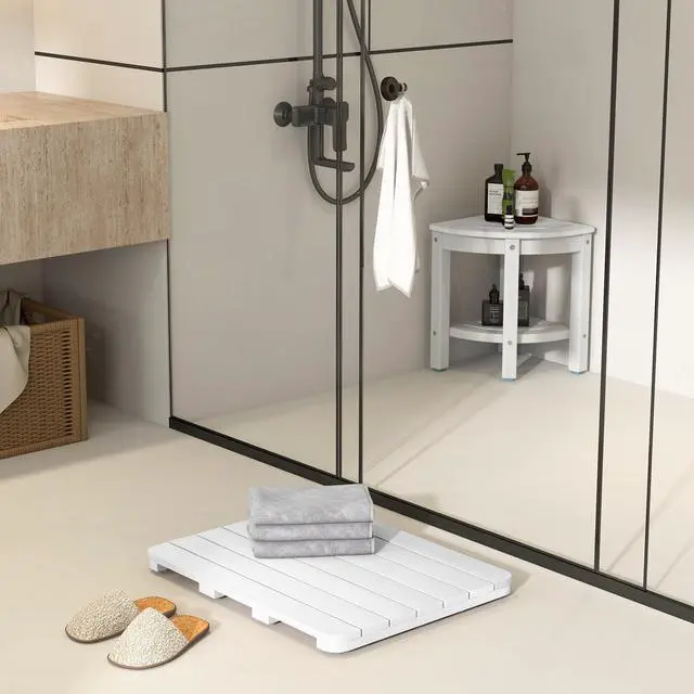 Alt view image 3 of 6 - SlickBlue Waterproof HIPS Bath Spa Shower Mat with Non Slip Foot Pads