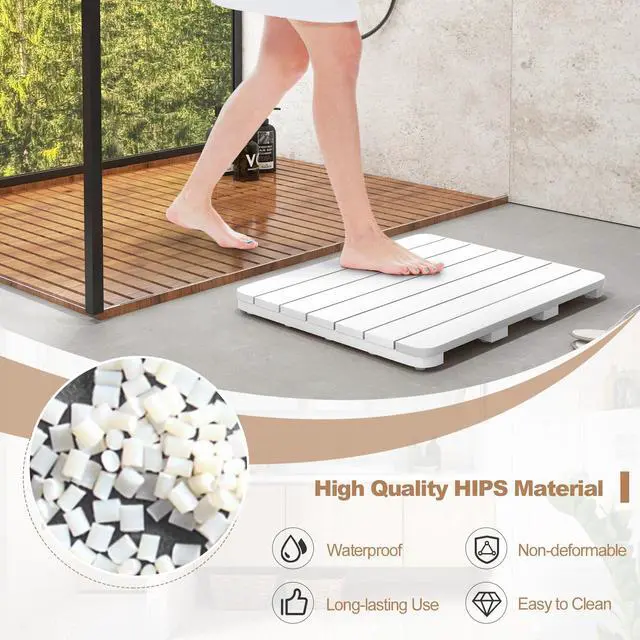 Alt view image 6 of 6 - SlickBlue Waterproof HIPS Bath Spa Shower Mat with Non Slip Foot Pads
