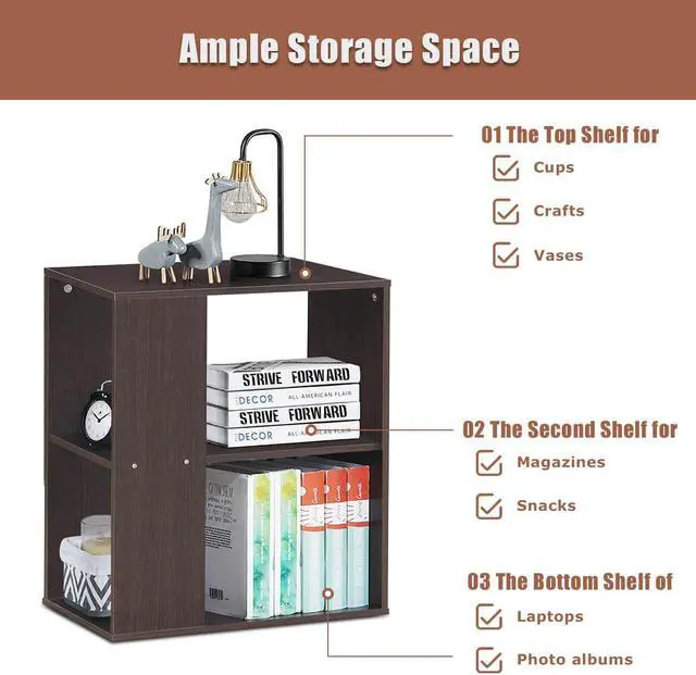 Alt view image 4 of 6 - SlickBlue 2-Tier Side End Table with Storage Shelves