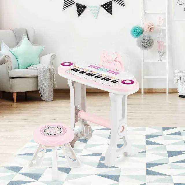 Alt view image 6 of 7 - SlickBlue 37-key Kids Electronic Piano Keyboard Playset