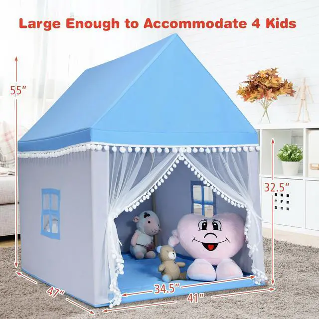 Alt view image 2 of 7 - SlickBlue Kids Play Tent Large Playhouse Children Play Castle Fairy Tent Gift with Mat