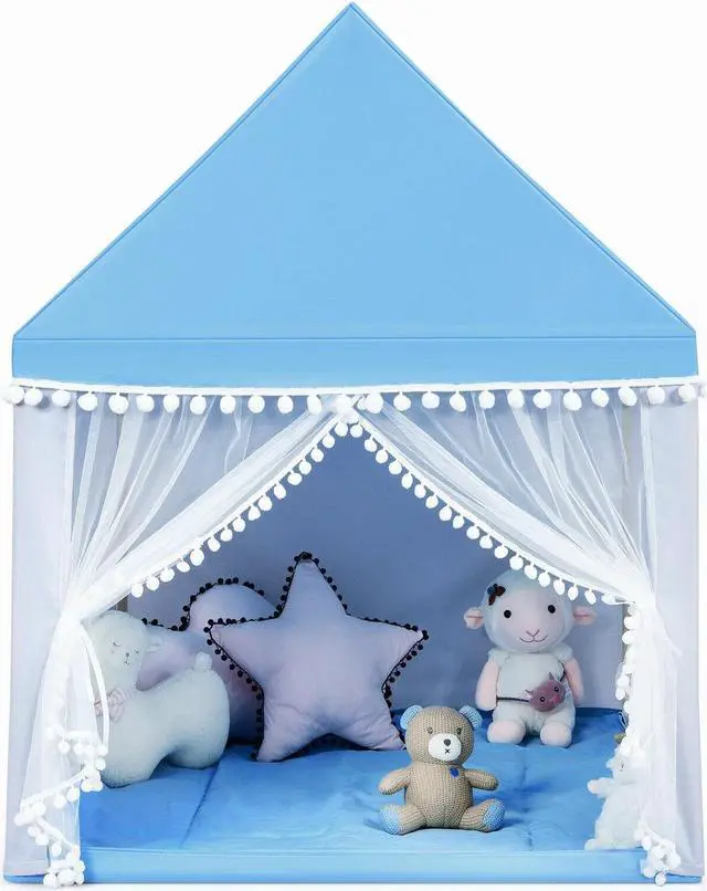Alt view image 7 of 7 - SlickBlue Kids Play Tent Large Playhouse Children Play Castle Fairy Tent Gift with Mat