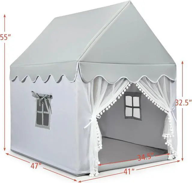 Alt view image 3 of 7 - SlickBlue Kids Large Play Castle Fairy Tent with Mat