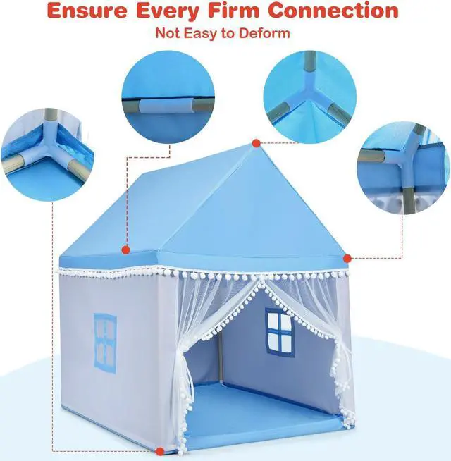Alt view image 5 of 7 - SlickBlue Kids Play Tent Large Playhouse Children Play Castle Fairy Tent Gift with Mat