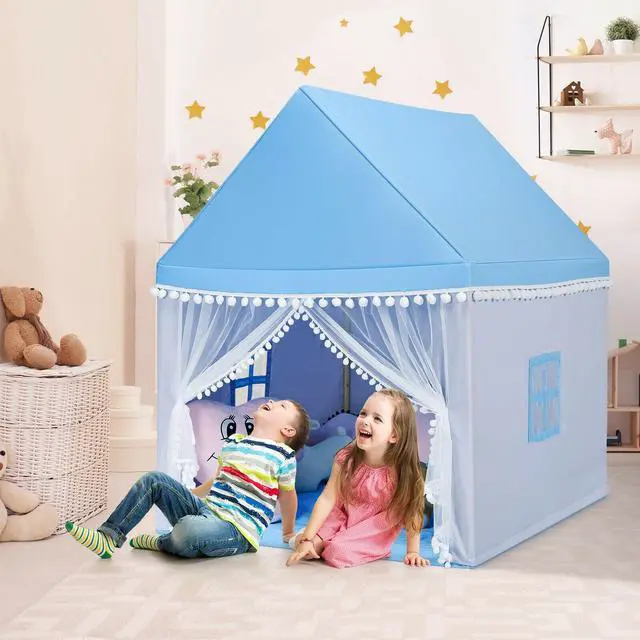 Alt view image 6 of 7 - SlickBlue Kids Play Tent Large Playhouse Children Play Castle Fairy Tent Gift with Mat