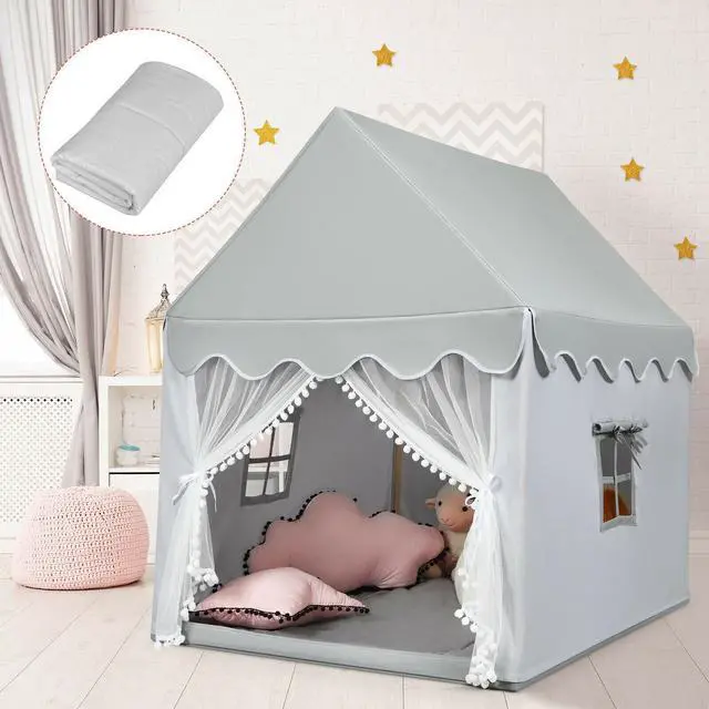 Alt view image 4 of 7 - SlickBlue Kids Large Play Castle Fairy Tent with Mat