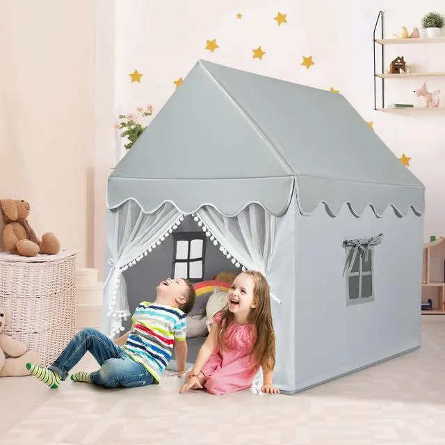 Alt view image 5 of 7 - SlickBlue Kids Large Play Castle Fairy Tent with Mat
