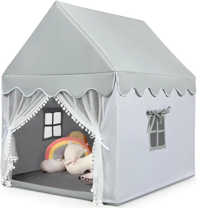 Alt view image 2 of 7 - SlickBlue Kids Large Play Castle Fairy Tent with Mat