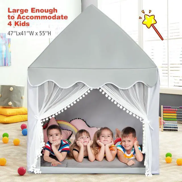 Alt view image 6 of 7 - SlickBlue Kids Large Play Castle Fairy Tent with Mat