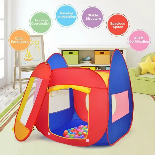 Alt view image 5 of 7 - SlickBlue Portable Kid Play House Toy Tent with 100 Balls