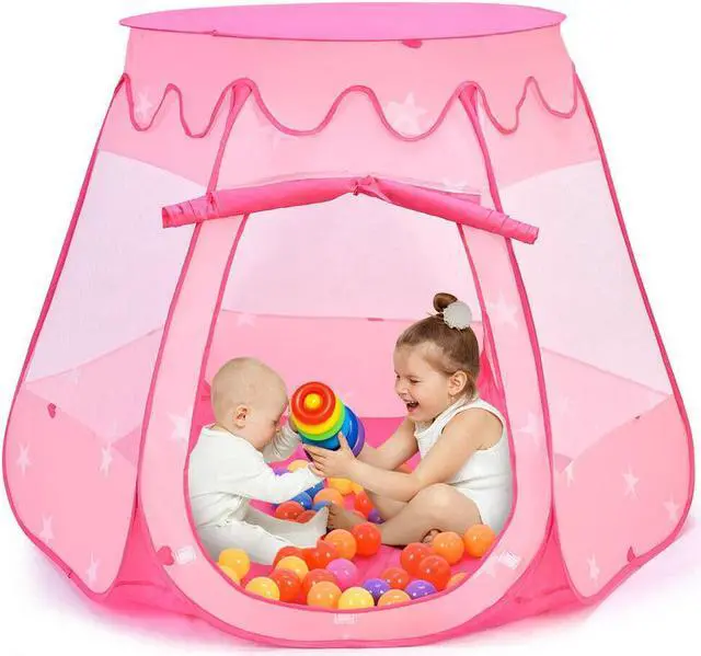 Main image of SlickBlue Pink Portable Kid Play House Play Tent with 100 Balls