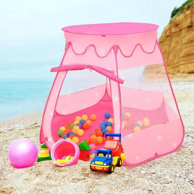 Alt view image 3 of 7 - SlickBlue Pink Portable Kid Play House Play Tent with 100 Balls