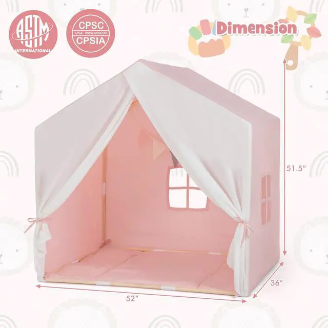 Alt view image 5 of 7 - SlickBlue Kid's Play Tent with Washable Cotton Mat and Flag Banner