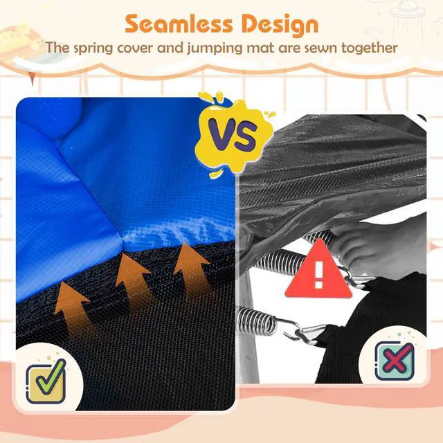 Alt view image 5 of 7 - SlickBlue Kids Trampoline with Detachable Canopy and Safety Enclosure Net