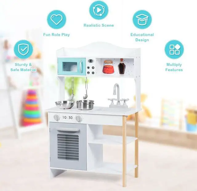 Alt view image 2 of 7 - SlickBlue Kids Kitchen Cookware Pretend Cooking Food Play Set