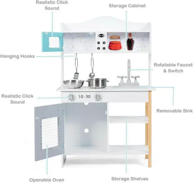 Alt view image 3 of 7 - SlickBlue Kids Kitchen Cookware Pretend Cooking Food Play Set