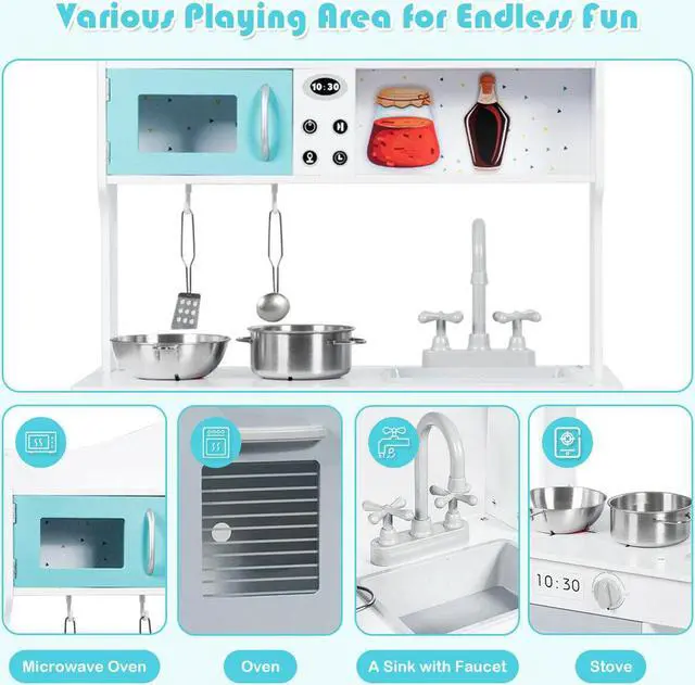 Alt view image 7 of 7 - SlickBlue Kids Kitchen Cookware Pretend Cooking Food Play Set