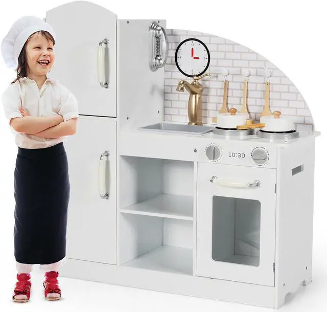 Alt view image 3 of 7 - SlickBlue Kids Kitchen Playset Pretend Play Cooking Set with Vivid Faucet and Telephone