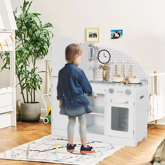 Alt view image 6 of 7 - SlickBlue Kids Kitchen Playset Pretend Play Cooking Set with Vivid Faucet and Telephone
