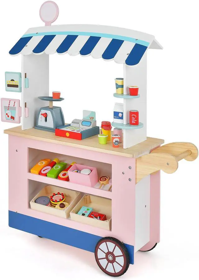 Alt view image 2 of 7 - SlickBlue Toy Cart Play Set with POS Machine and Lovely Scale
