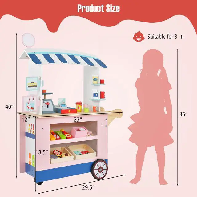 Alt view image 5 of 7 - SlickBlue Toy Cart Play Set with POS Machine and Lovely Scale
