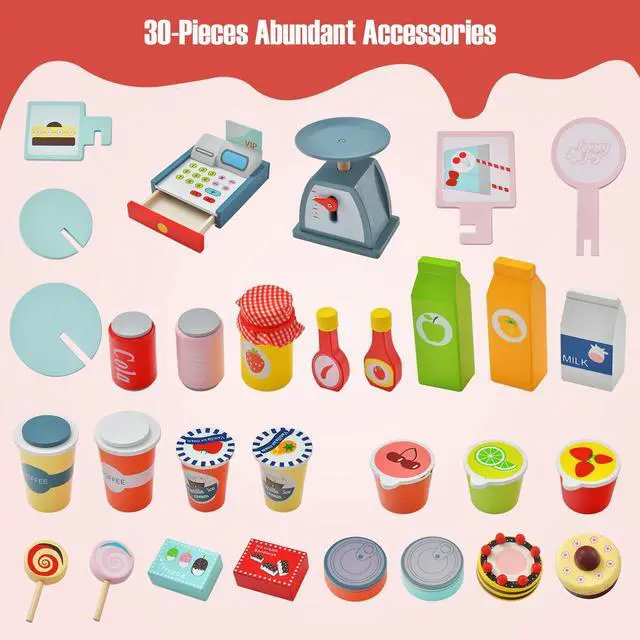 Alt view image 6 of 7 - SlickBlue Toy Cart Play Set with POS Machine and Lovely Scale