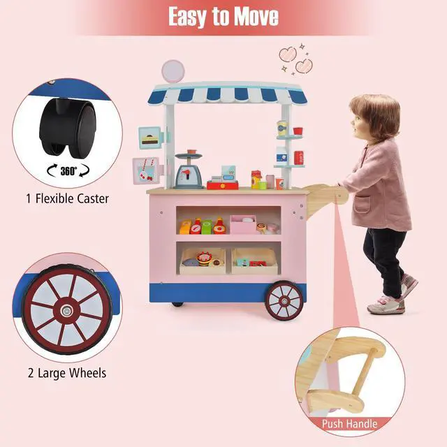 Alt view image 7 of 7 - SlickBlue Toy Cart Play Set with POS Machine and Lovely Scale