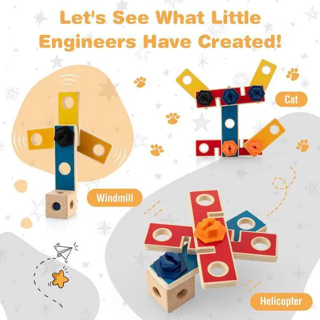 Alt view image 7 of 7 - SlickBlue Wooden Pretend Play Workbench Set with Blackboard for Toddlers