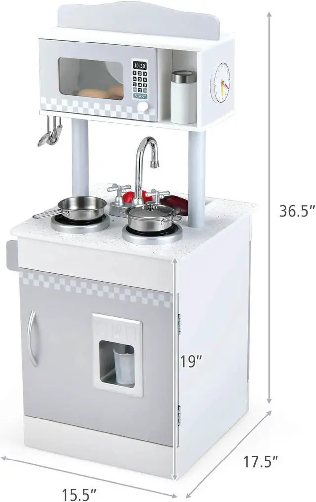 Alt view image 2 of 7 - SlickBlue Chef Pretend Kitchen Playset with Cooking Oven and Sink for Toddlers