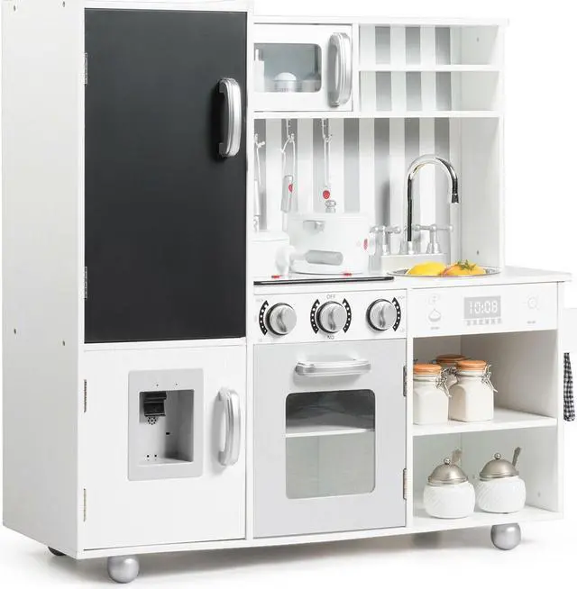 Alt view image 4 of 7 - SlickBlue Wooden Pretend Play Kitchen Sets with Simulated Sound