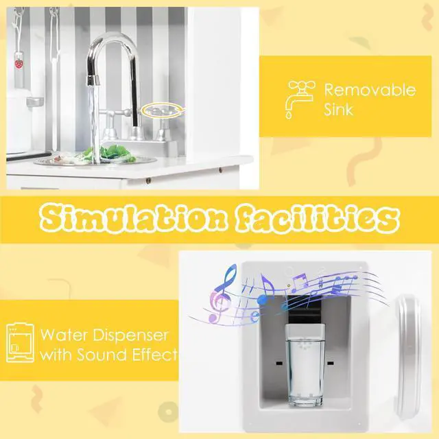 Alt view image 7 of 7 - SlickBlue Wooden Pretend Play Kitchen Sets with Simulated Sound