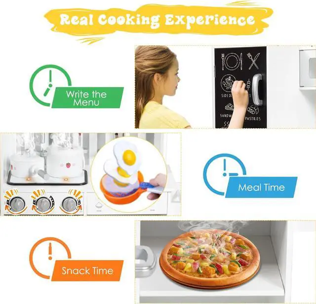 Alt view image 6 of 7 - SlickBlue Wooden Pretend Play Kitchen Sets with Simulated Sound