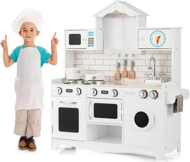 Alt view image 2 of 7 - SlickBlue Wooden Kids Kitchen with Washing Machine