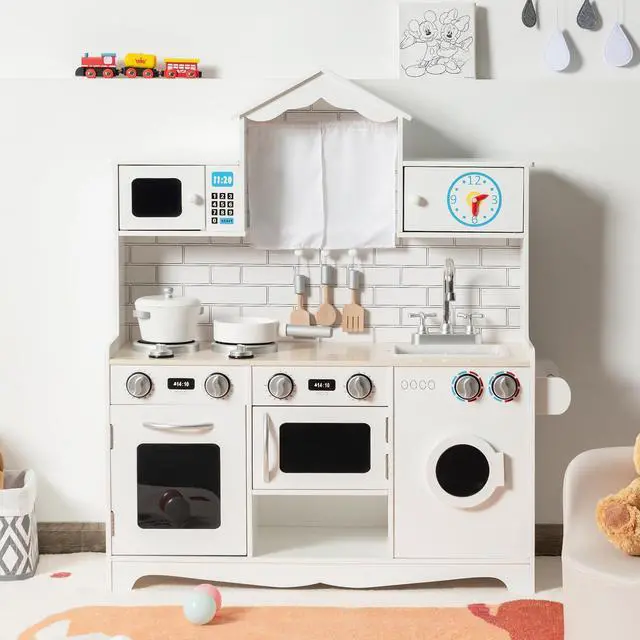 Alt view image 4 of 7 - SlickBlue Wooden Kids Kitchen with Washing Machine