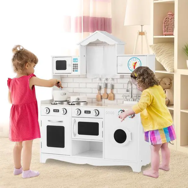 Alt view image 3 of 7 - SlickBlue Wooden Kids Kitchen with Washing Machine