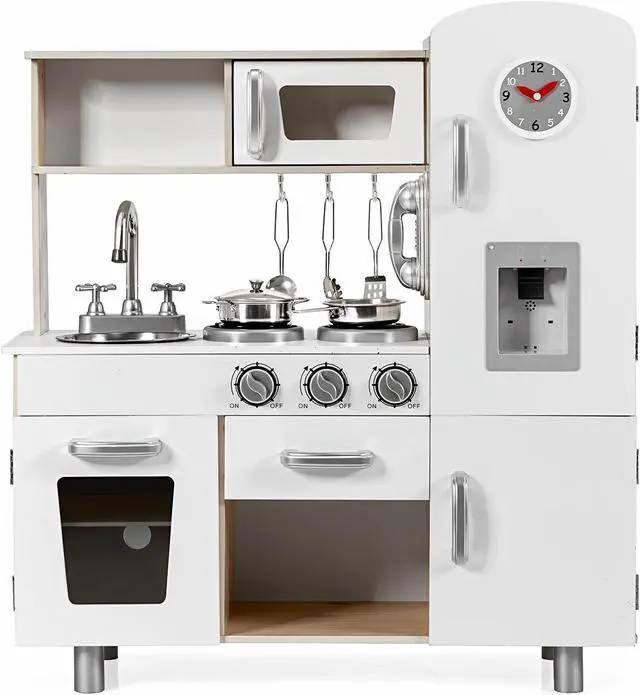 Alt view image 7 of 7 - SlickBlue Vintage Play Kitchen Pretend Kids Cooking Playset Toys with Water Dispense