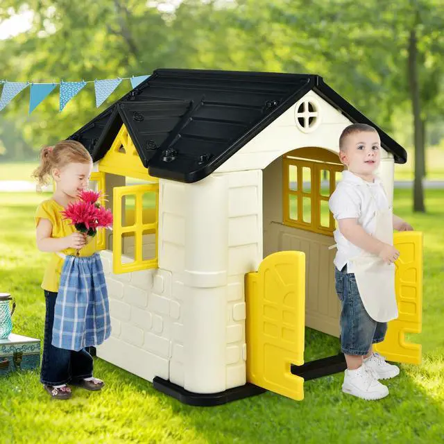 Alt view image 4 of 7 - SlickBlue Kid's Playhouse Pretend Toy House For Boys and Girls 7 Pieces Toy Set