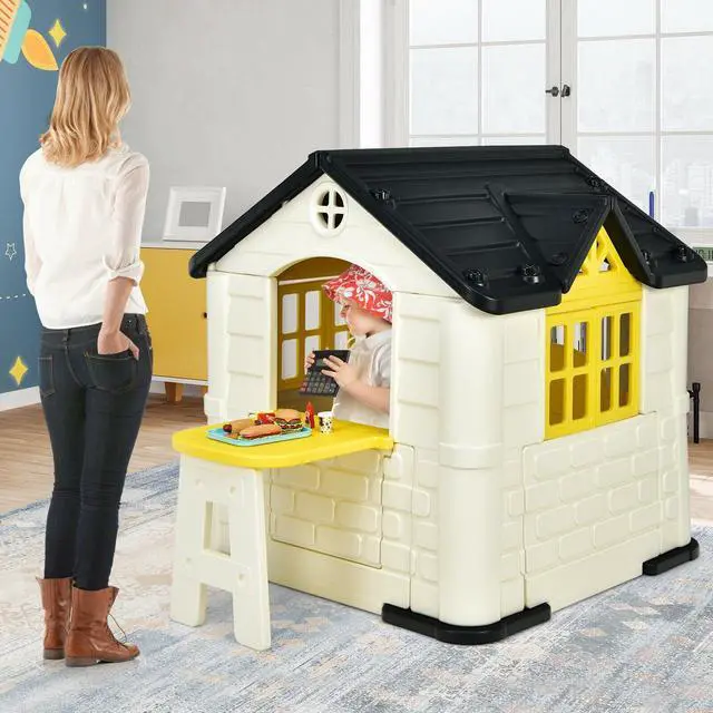 Alt view image 7 of 7 - SlickBlue Kid's Playhouse Pretend Toy House For Boys and Girls 7 Pieces Toy Set