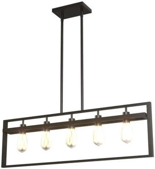 Main image of SlickBlue 5-Lights Pendant Lamp with Iron Square Lamp Shade